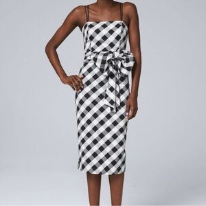 White House Black Market Gingham Sheath Dress